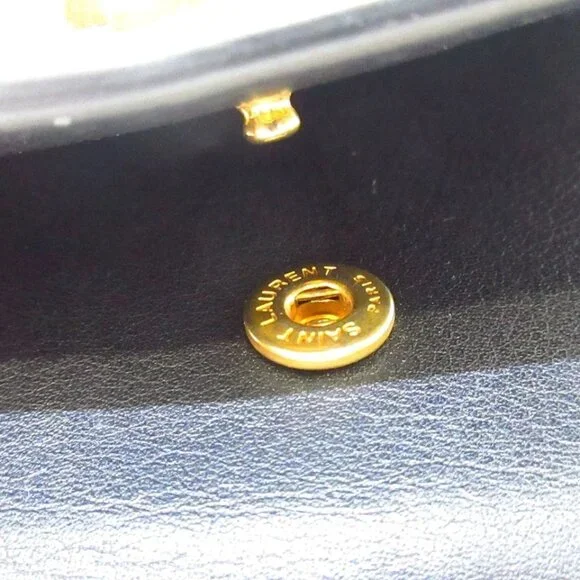 SAINT LAURENT PARIS - Black Gold Leather Key Case 151-072625 - Picture 8 of 11